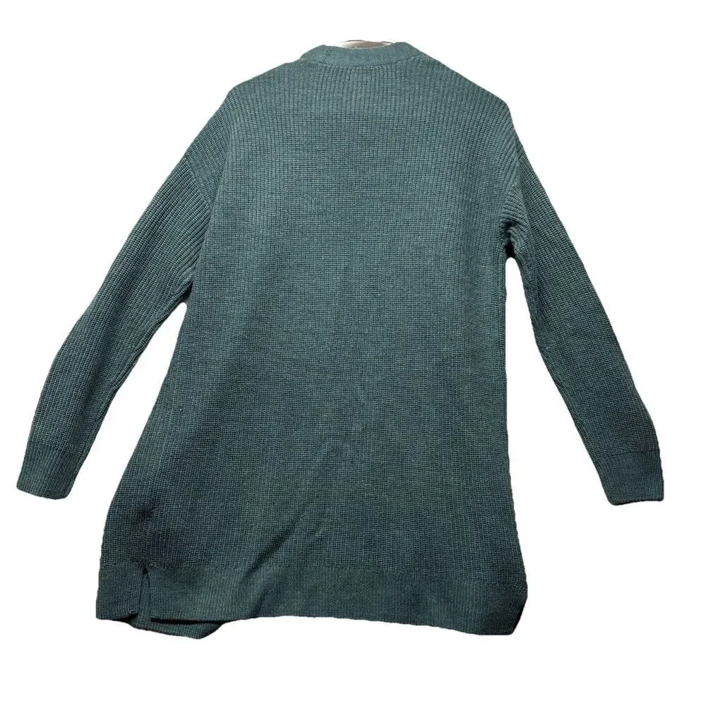 Aspen Cardigan Womens XS Green 100% Extrafine Merino Wool Sweater Ribbed